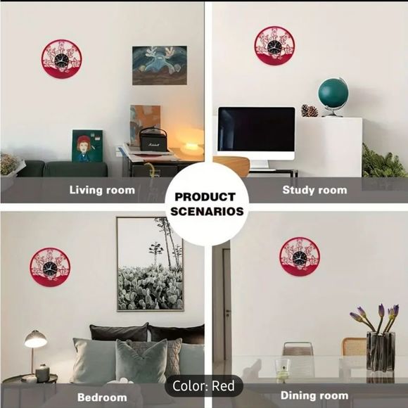 NEW RED Grateful Dead Dancing Bears Vinyl Record Album Carved Clock Jerry Garcia - Picture 7 of 9